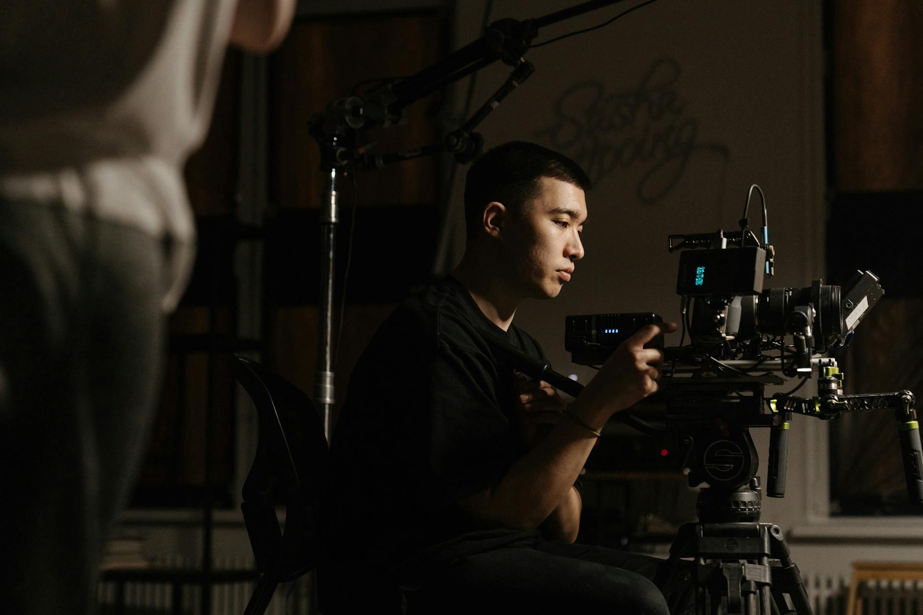 Professional film crew at work in Miami